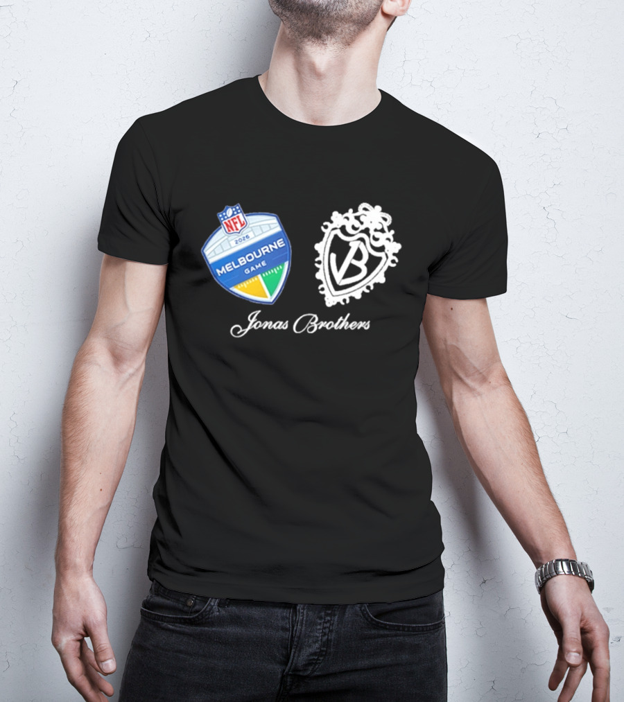 NFL 2026 Melbourne Game Jonas Brothers VB Crest T-Shirt