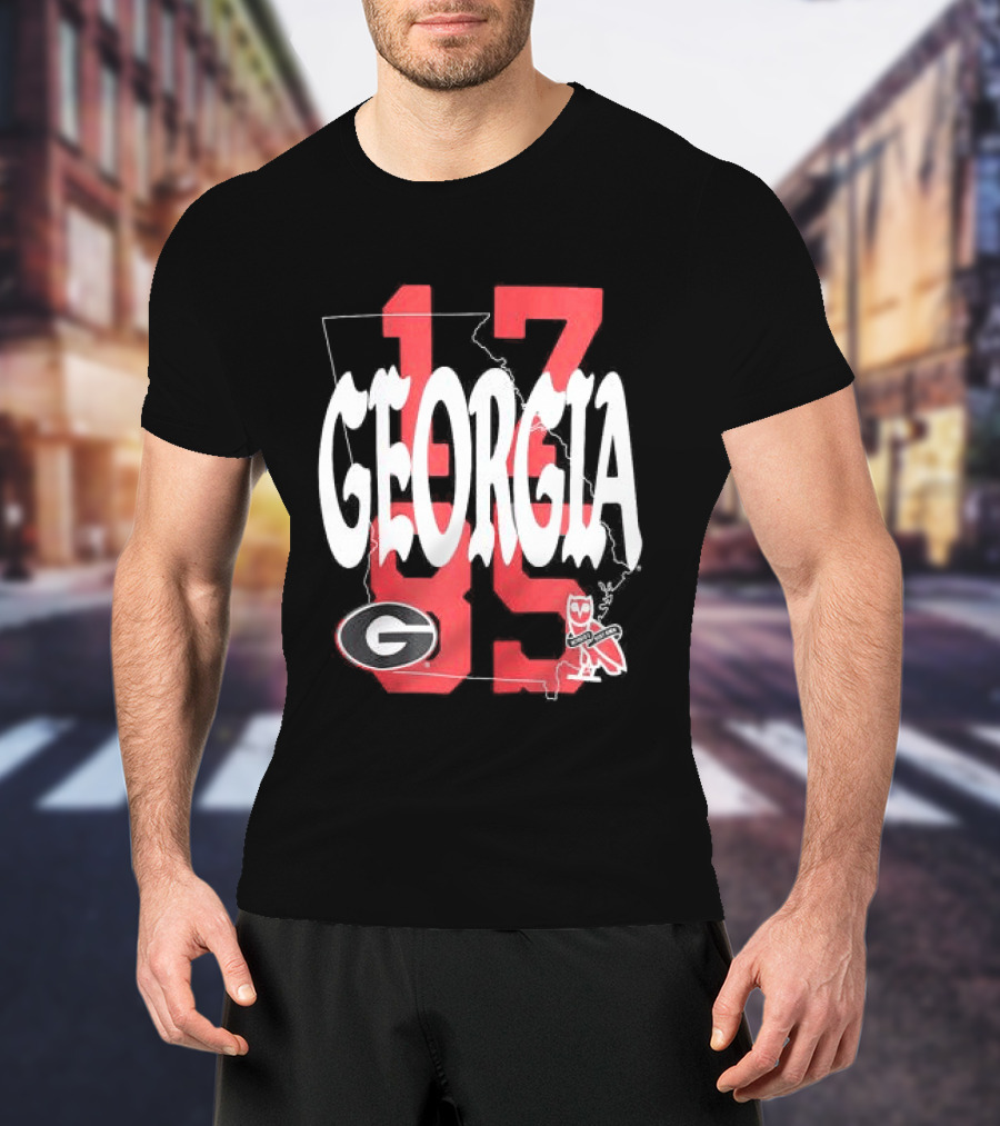 Georgia Bulldogs 13 Campus Store Ovo Black T-Shirt