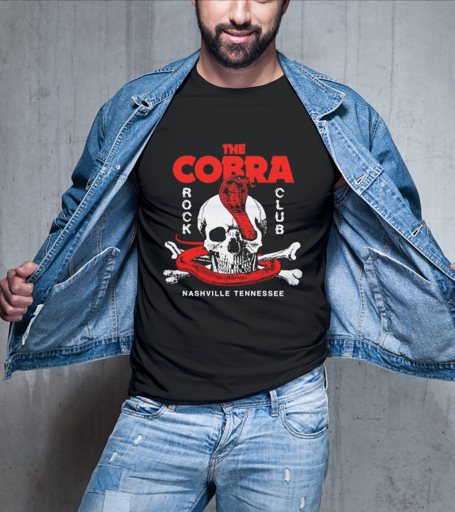 The Cobra Rock Club Skull And Snake Nashville Tennessee T-Shirt