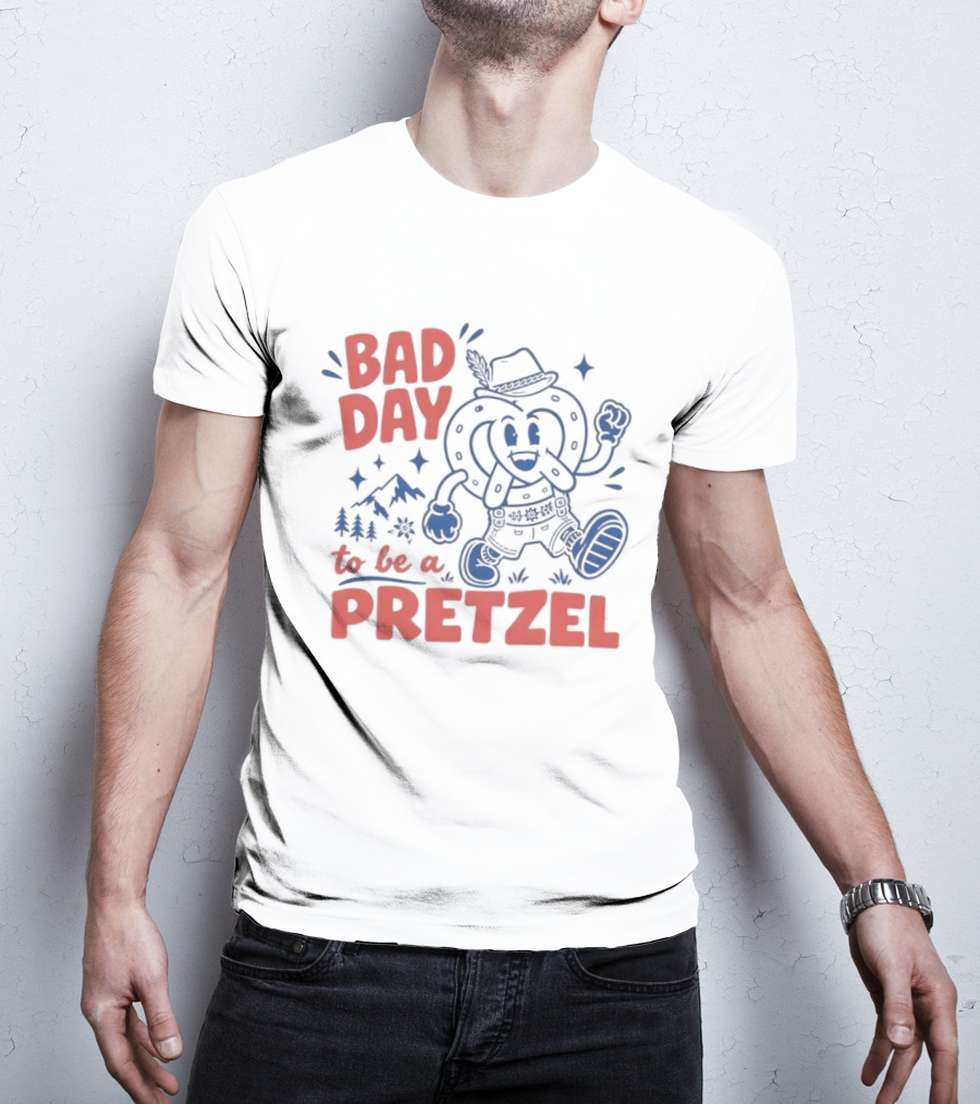Bad Day To Be A Pretzel Cartoon Character Adventure T-Shirt