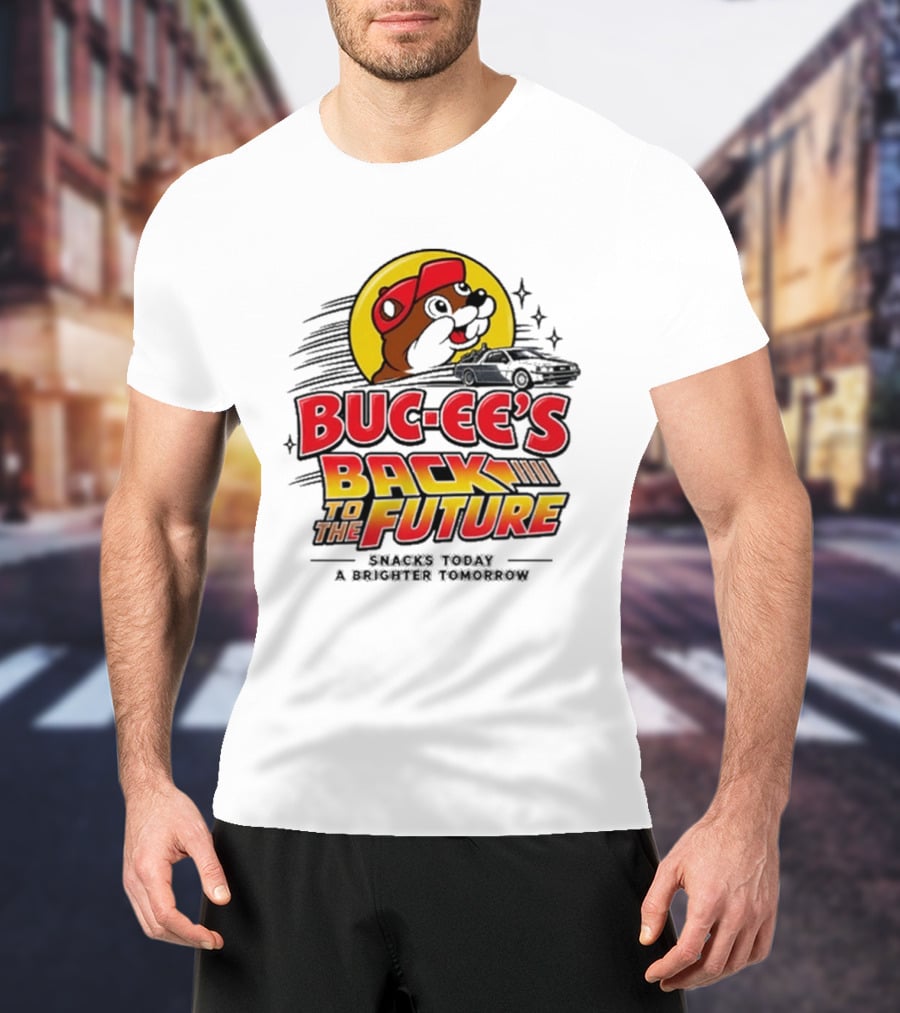 Buc Ee's Back To The Future DeLorean Snacks Today Brighter Tomorrow T-Shirt