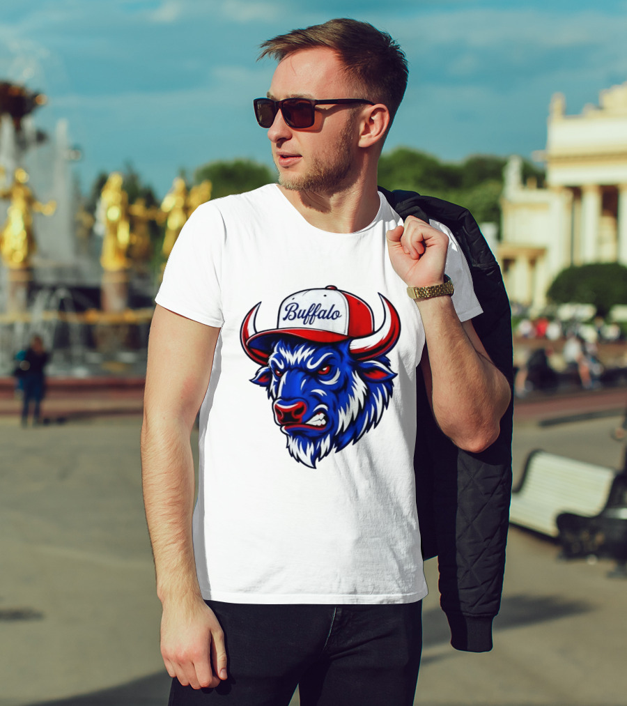 Buffalo Bison Bull Hat Sports T-Shirt