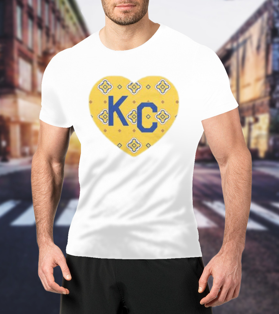 Charlie Hustle KC Heart Plaza Fair Mosaic White T-Shirt