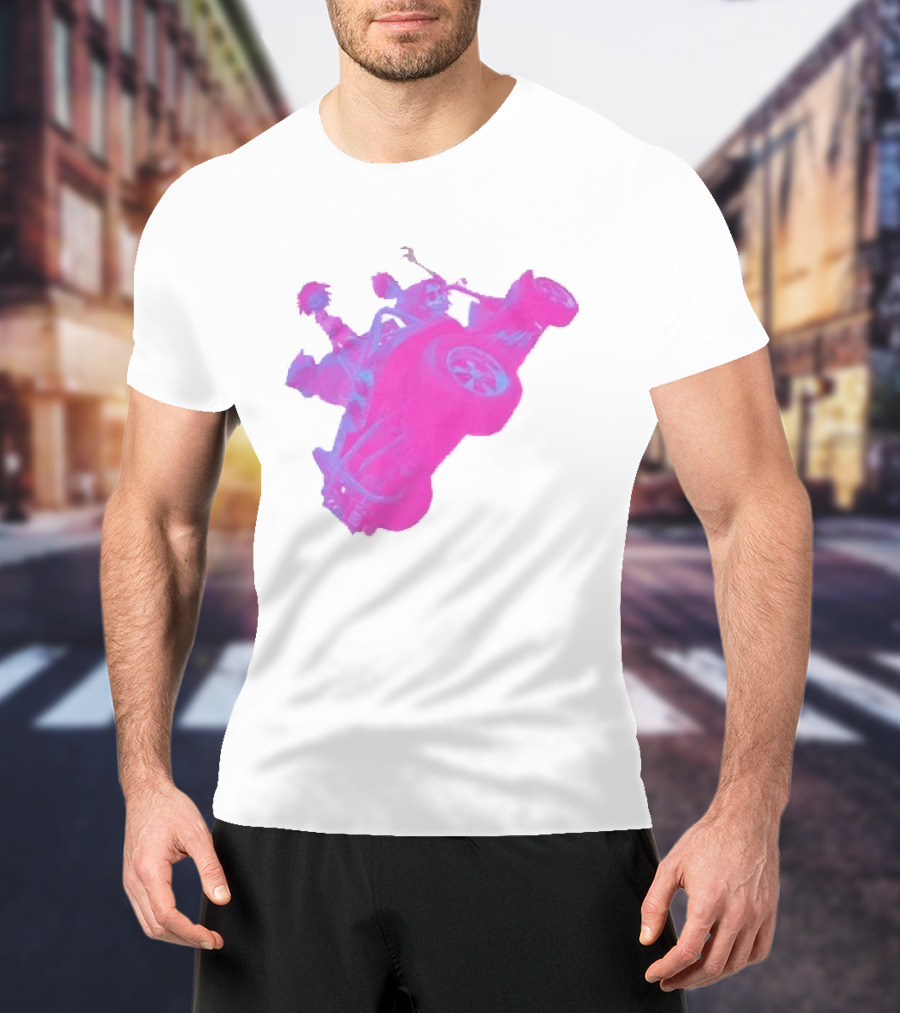 Hot Topic Gorillaz Neon Buggy Pink Blue Vehicle T-Shirt