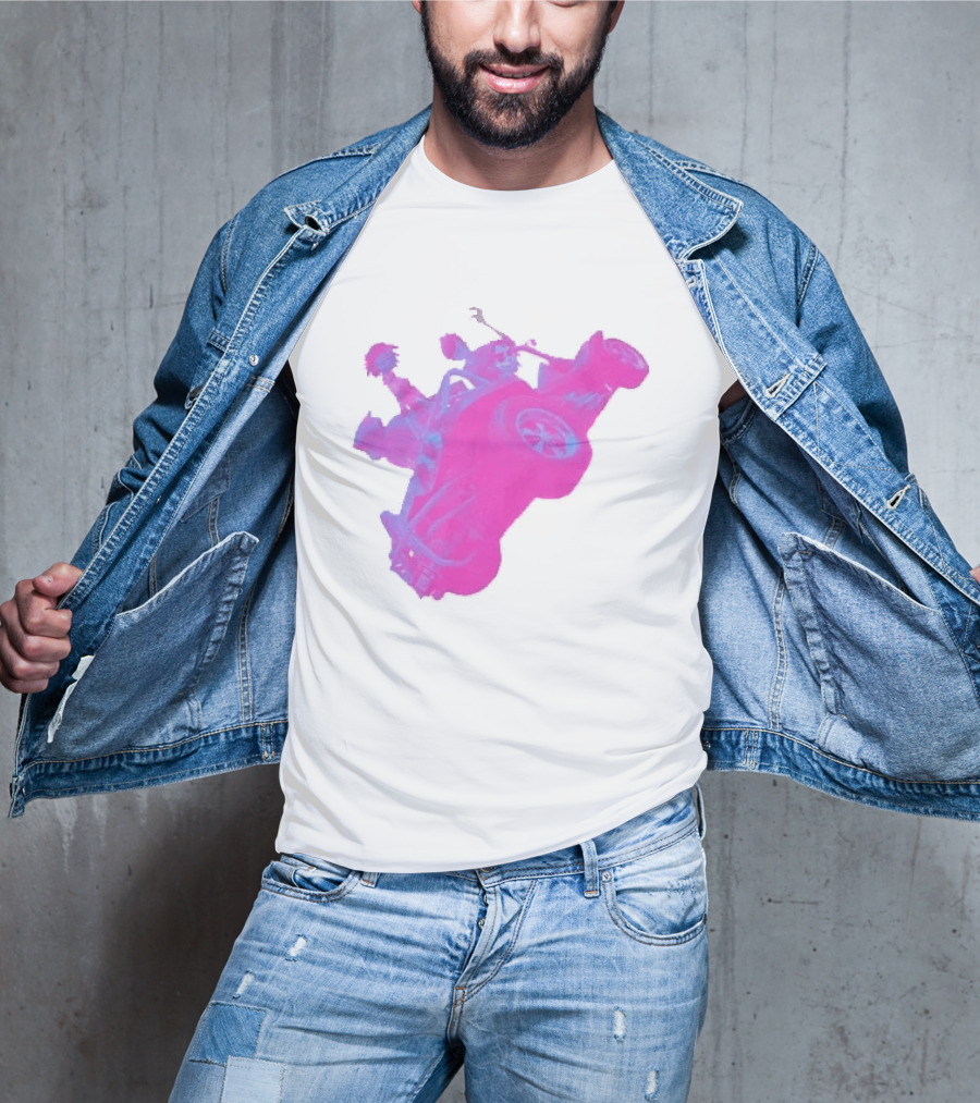 Hot Topic Gorillaz Neon Buggy Pink Blue Vehicle T-Shirt