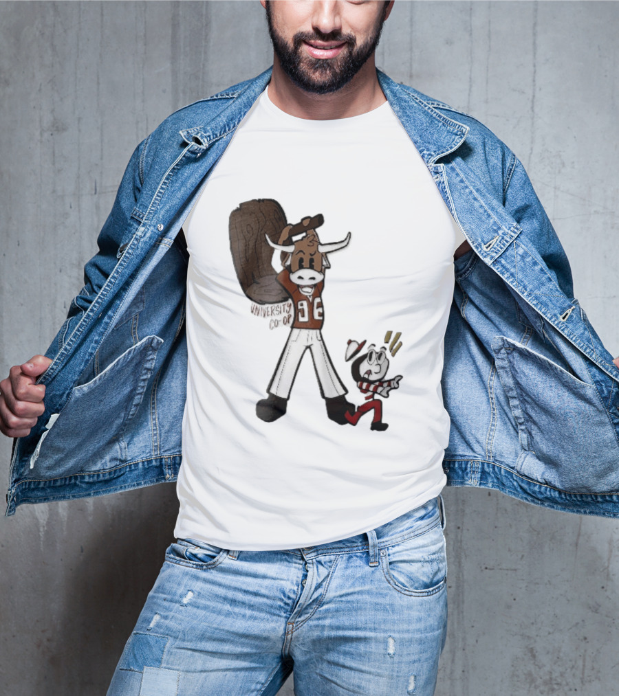 Texas Longhorns University Co Op Cartoon Longhorn 96 Football T-Shirt