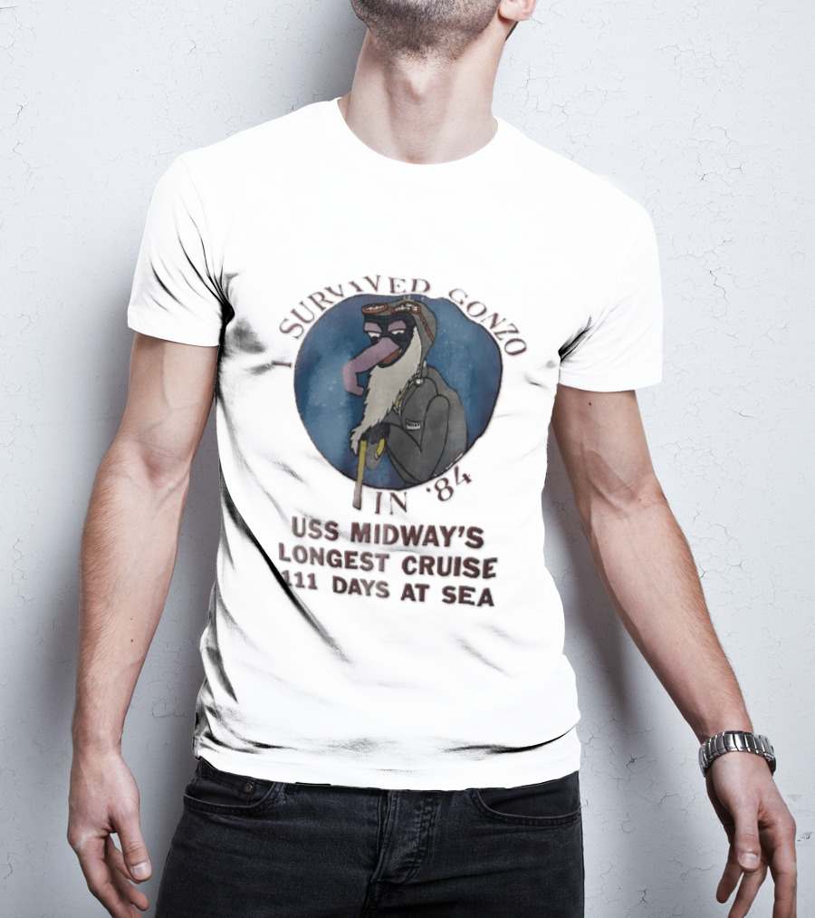 USS Midway I Survived Gonzo 1984 Longest Cruise 111 Days At Sea T-Shirt