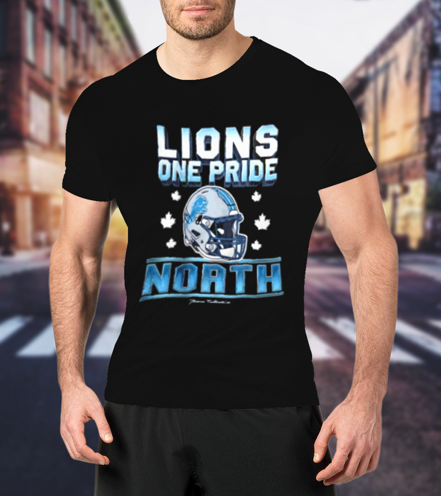 Lions One Pride North Detroit Lions Football Helmet Fan Gear T-Shirt