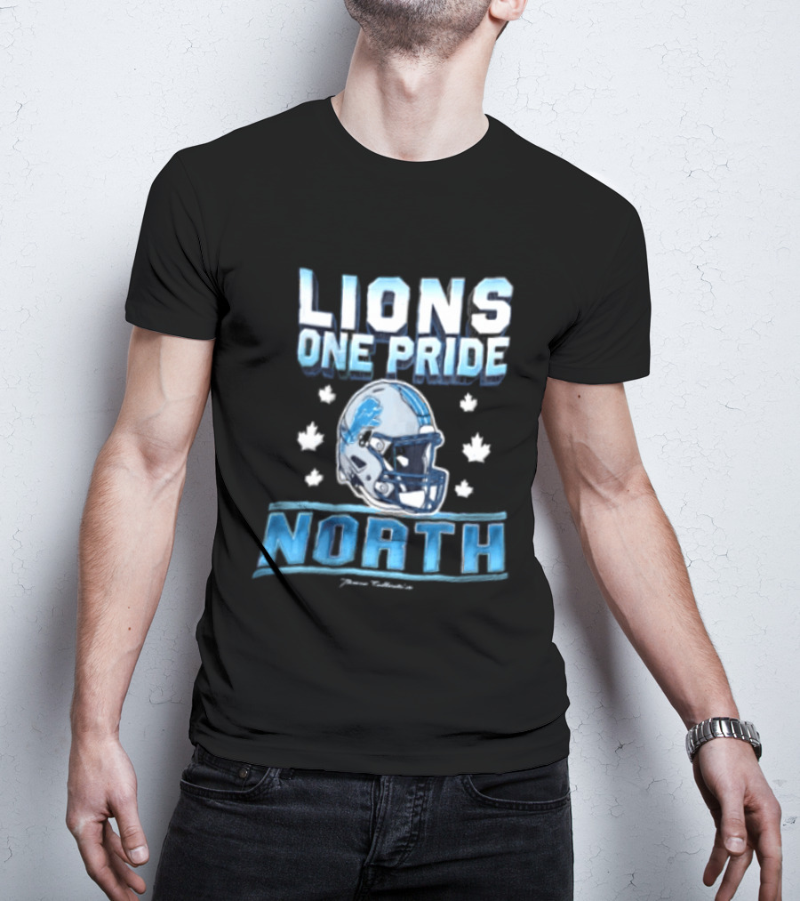 Lions One Pride North Detroit Lions Football Helmet Fan Gear T-Shirt