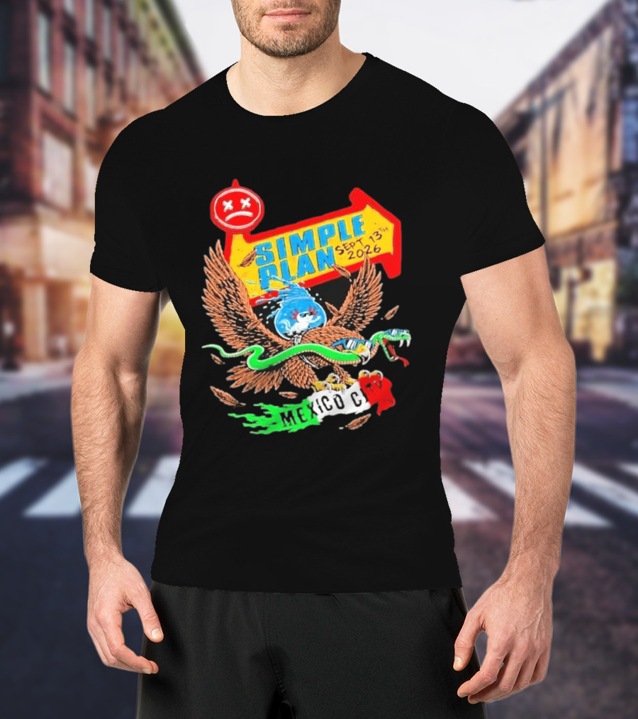Simple Plan Vans Warped Tour Sep 13 2026 Mexico City Event T-Shirt