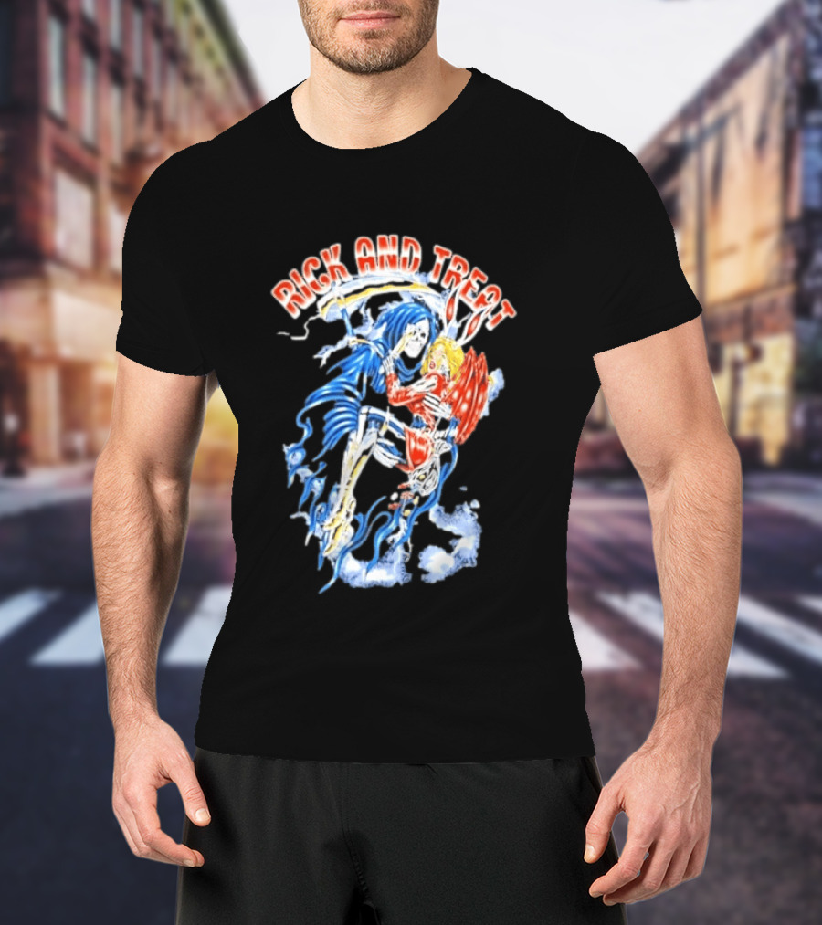 Original Trick And Treat Grim Reaper Bunny Girl Embrace T-Shirt