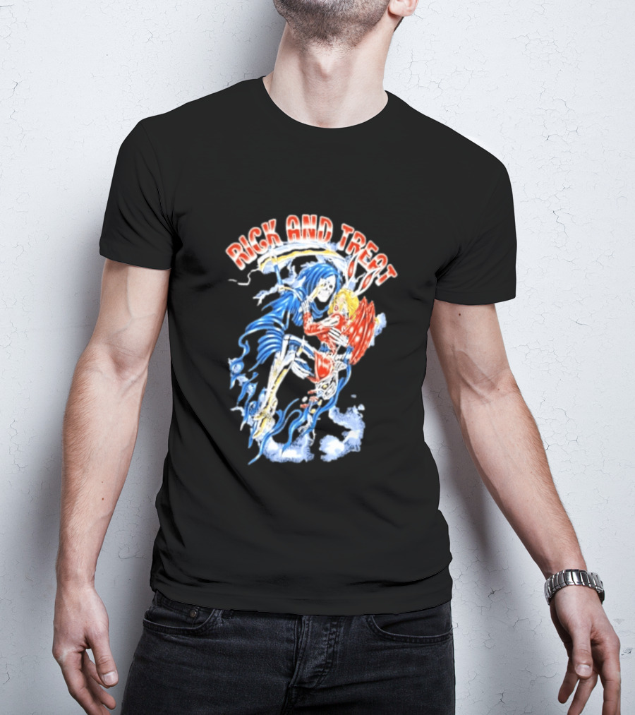 Original Trick And Treat Grim Reaper Bunny Girl Embrace T-Shirt