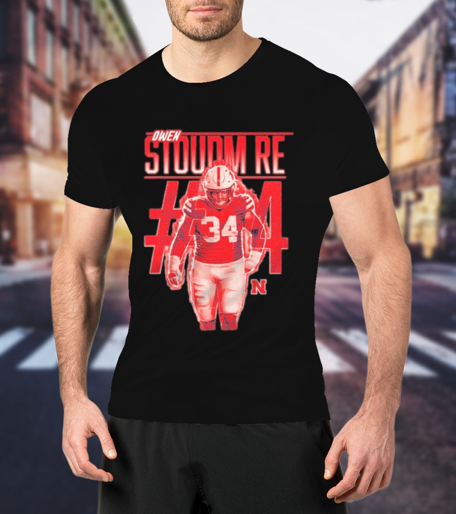 Owen Stoudmire 34 Nebraska Cornhuskers Football Player T-Shirt