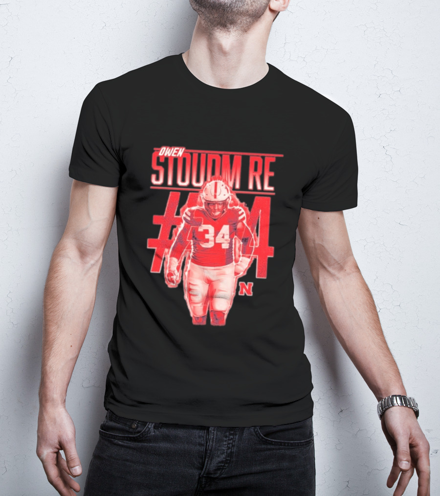 Owen Stoudmire 34 Nebraska Cornhuskers Football Player T-Shirt