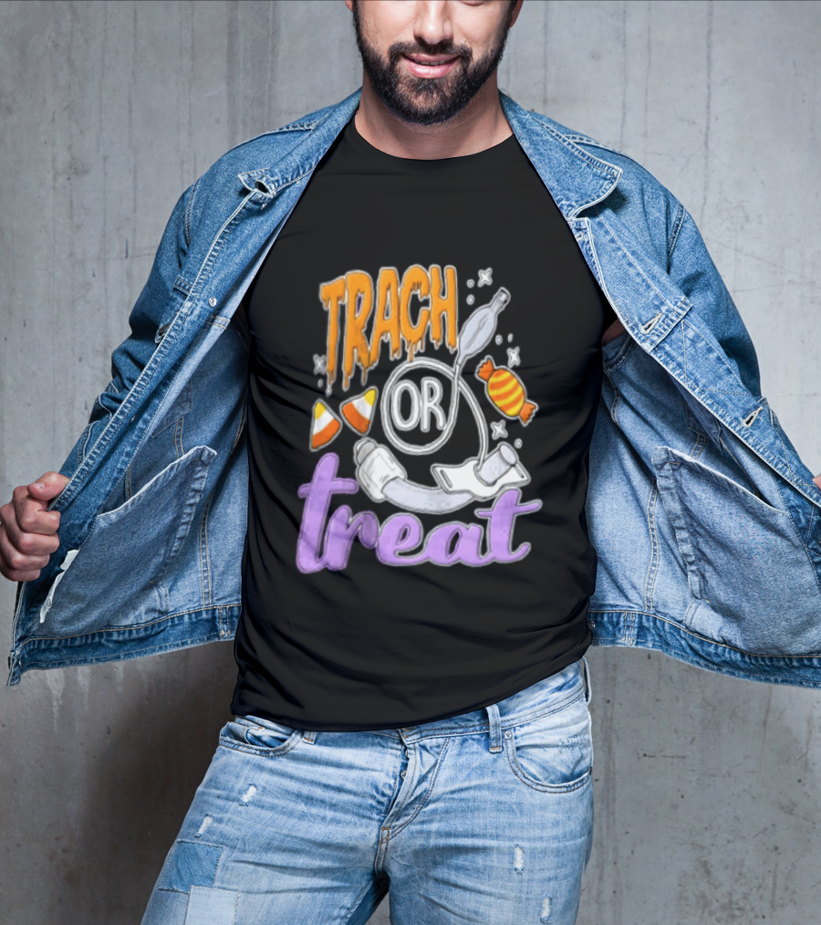 Trach Or Treat Halloween Tracheostomy Medical Candy T-Shirt