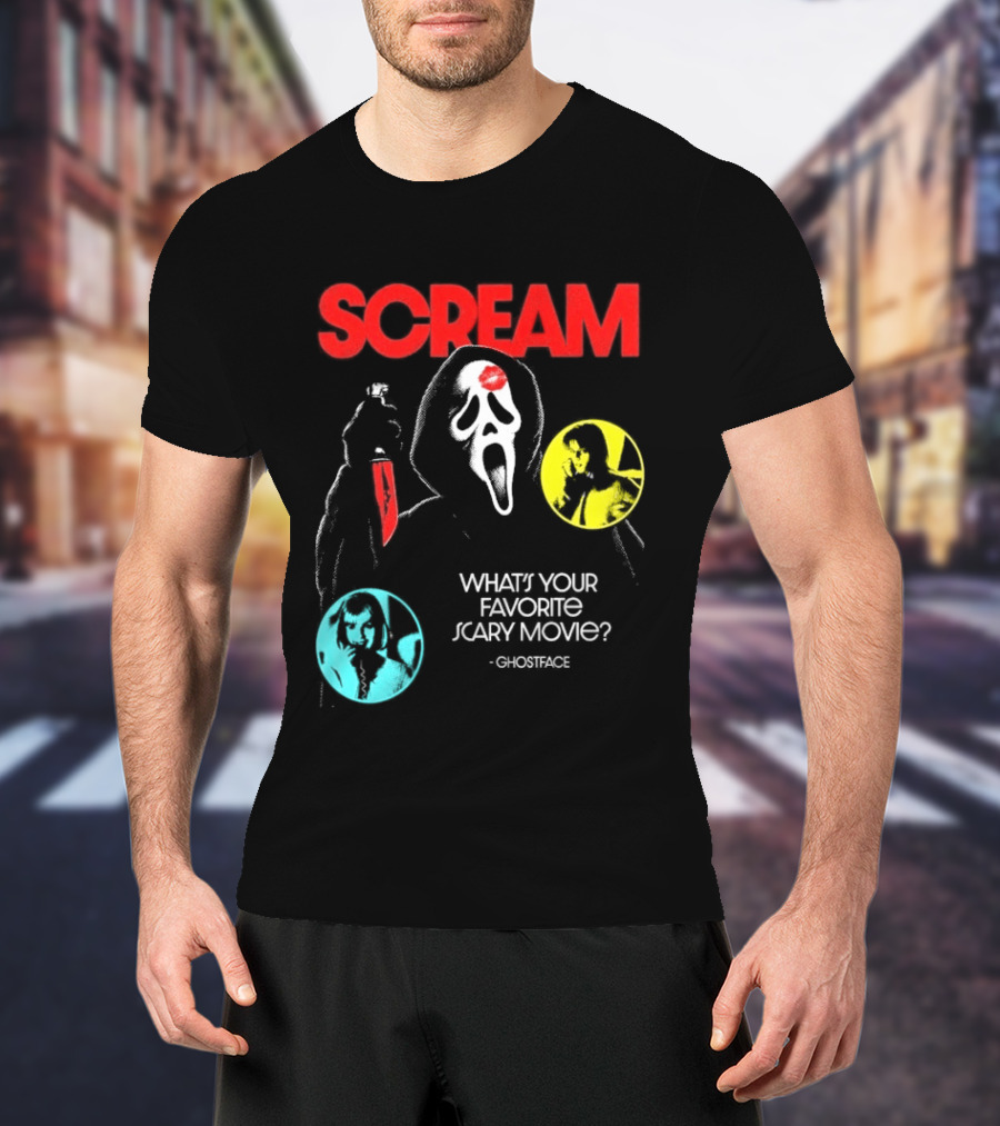 Scream Ghostface What's Your Favorite Scary Movie? T-Shirt