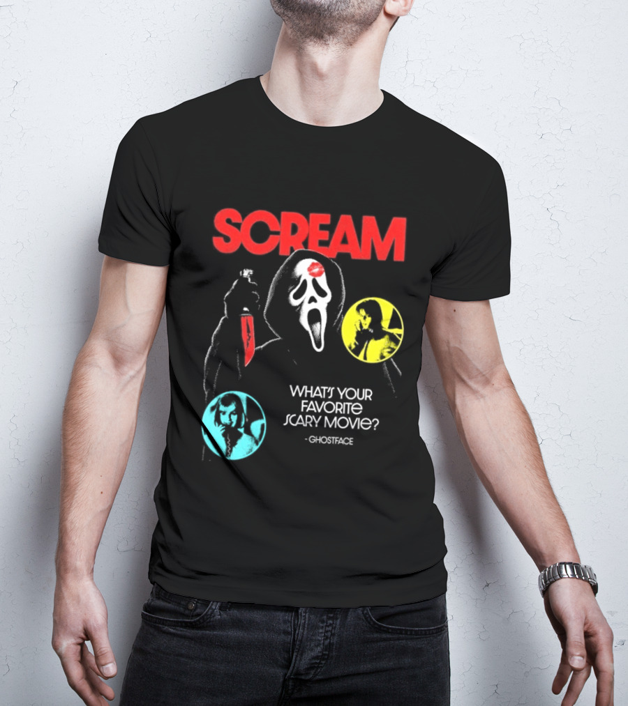 Scream Ghostface What's Your Favorite Scary Movie? T-Shirt