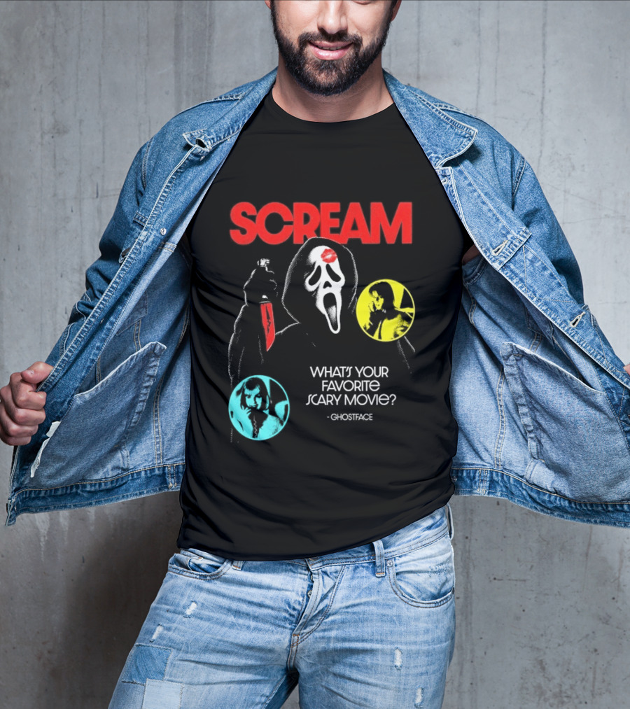 Scream Ghostface What's Your Favorite Scary Movie? T-Shirt