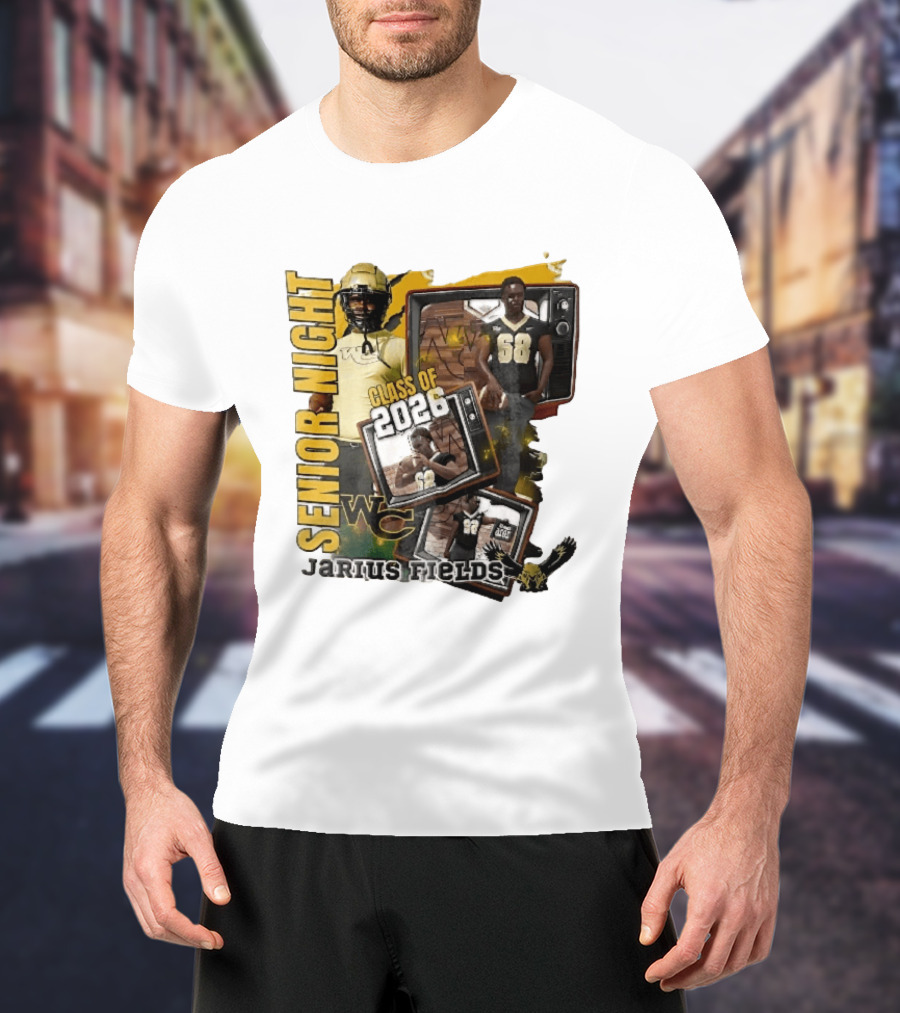 Senior Night Jarius Fields Class Of 2026 WC Football Player Collage T-Shirt