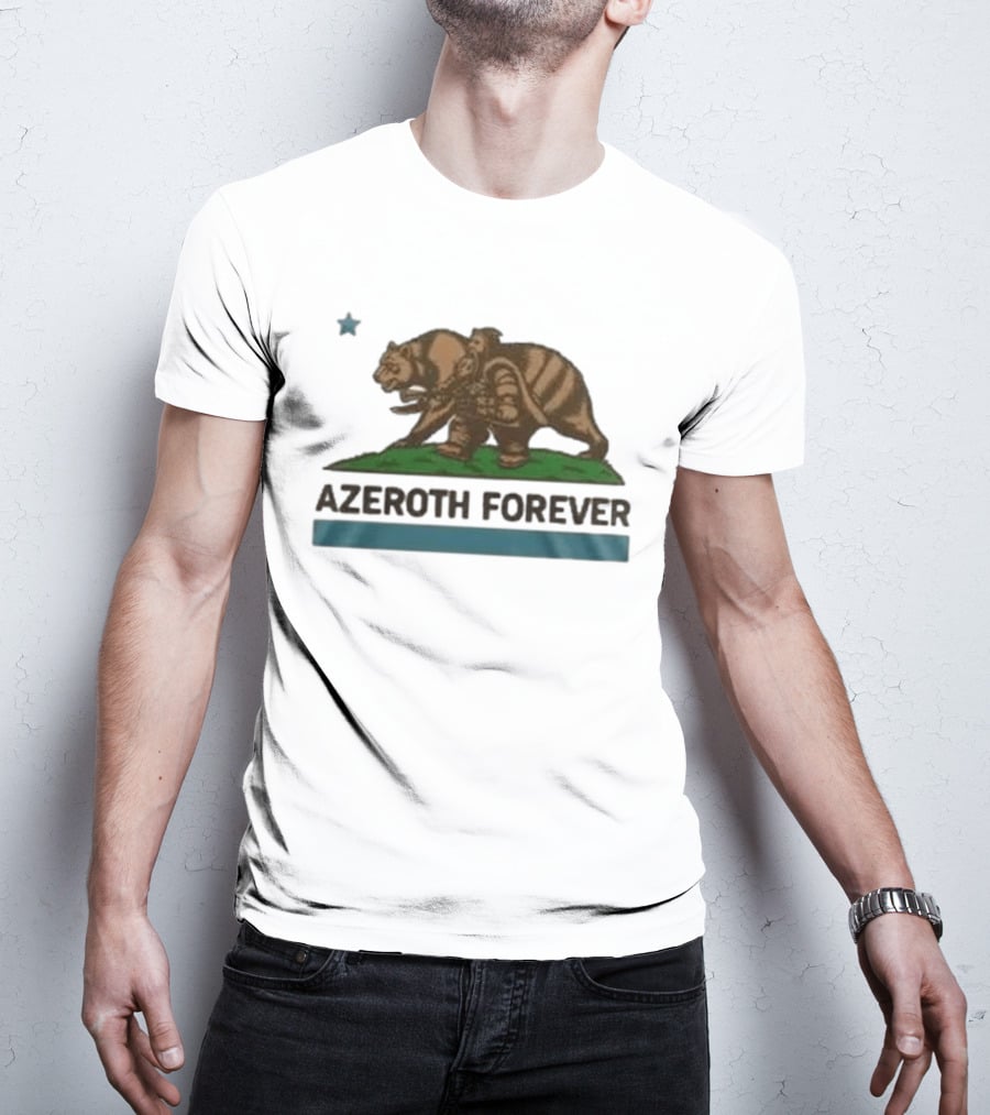 World Of Warcraft Azeroth Forever 2026 Special New California Republic Bear Warrior T-Shirt