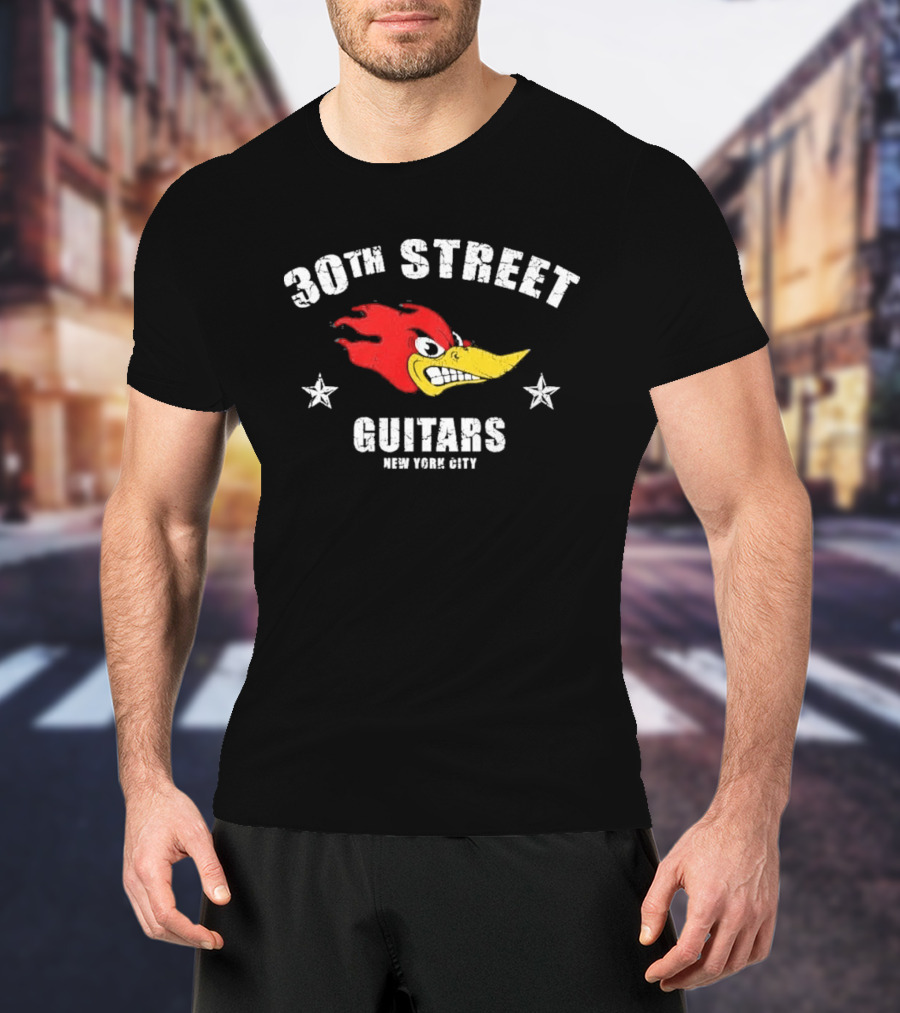 30th Street Guitars Bird New York City Stars T-Shirt