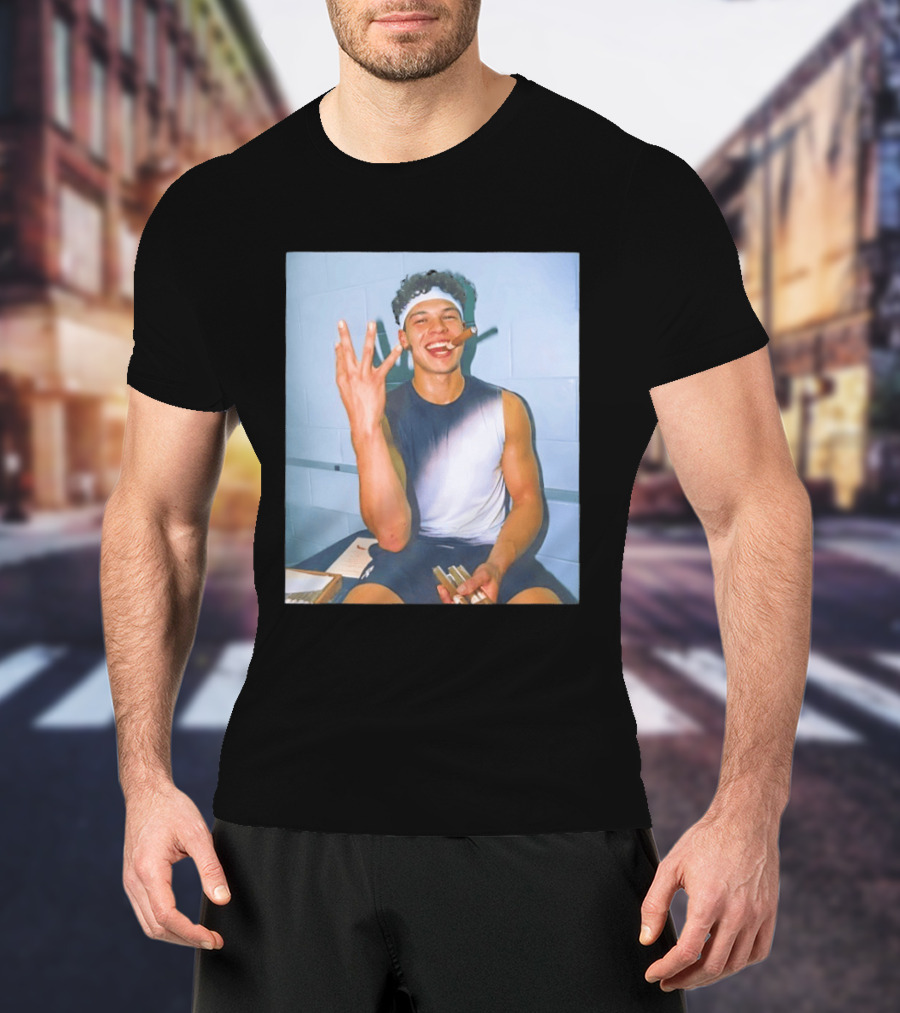 Ben Shelton Smoking Cigar Hand Gesture Victory Celebration T-Shirt