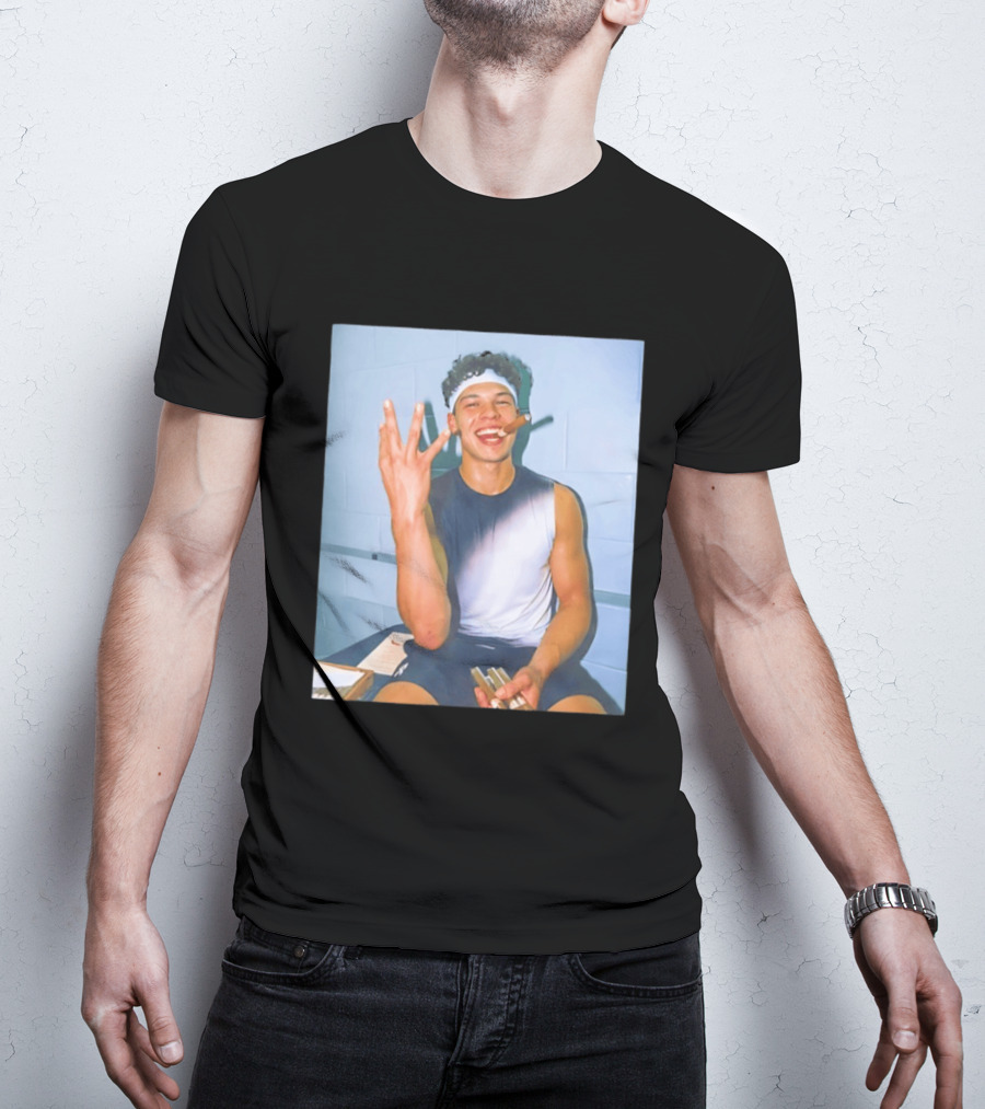 Ben Shelton Smoking Cigar Hand Gesture Victory Celebration T-Shirt
