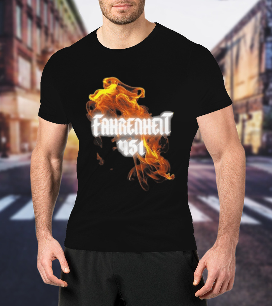 Fahrenheit 451 I'm With The Banned Books World Tour 2026 Flames T-Shirt