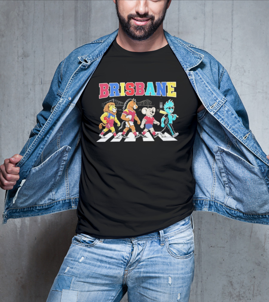 Brisbane Lions Koala Characters Abbey Road Crossing T-Shirt
