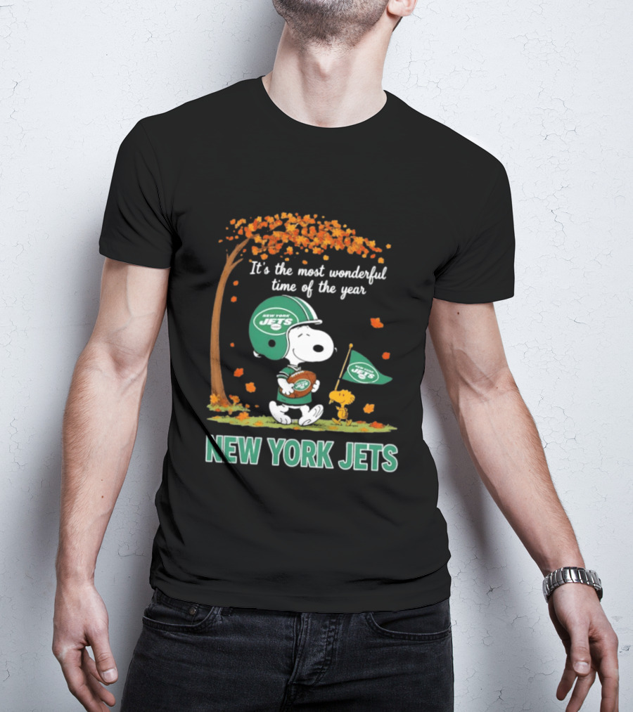 It's The Most Wonderful Time Of The Year Snoopy And Woodstock New York Jets Celebration T-Shirt