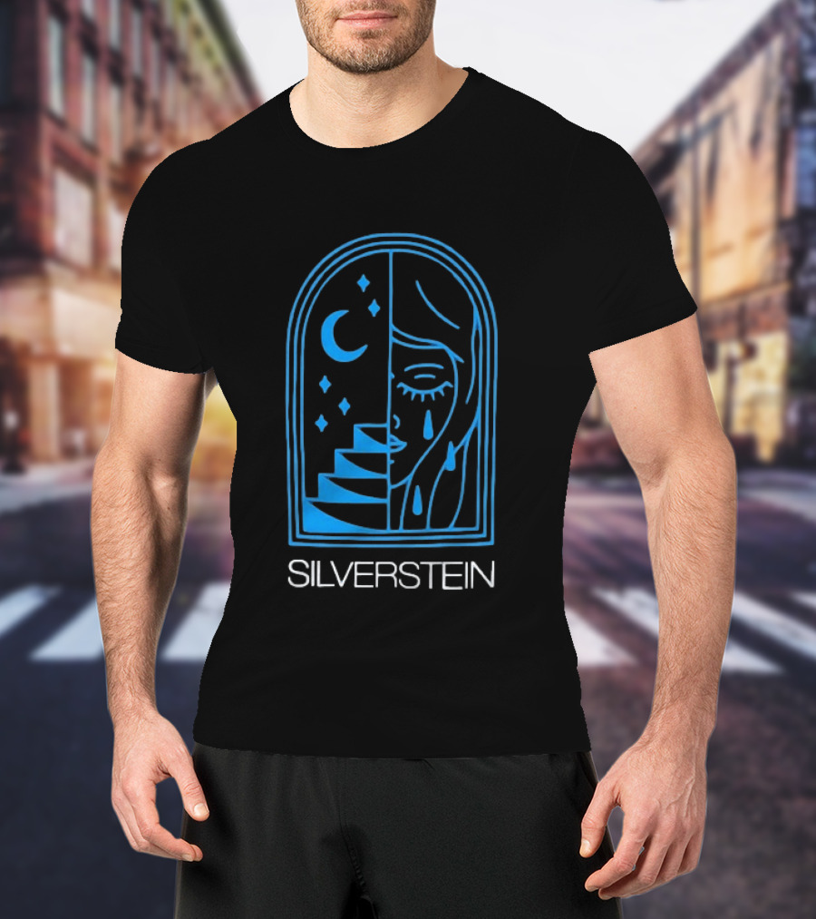 Silverstein Moon Crying Face Stairs Crescent Window T-Shirt