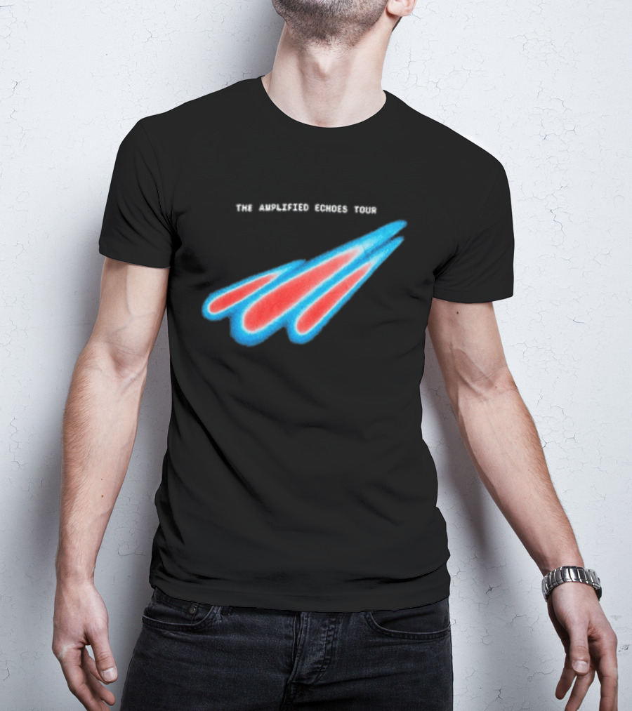 Manchester Orchestra The Amplified Echoes Tour Vibrant Blue Red Streaks T-Shirt