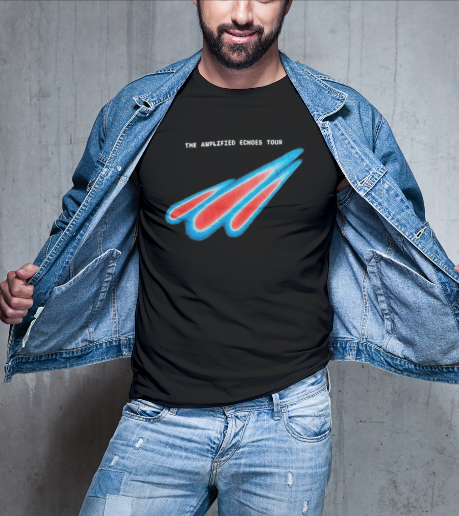 Manchester Orchestra The Amplified Echoes Tour Vibrant Blue Red Streaks T-Shirt