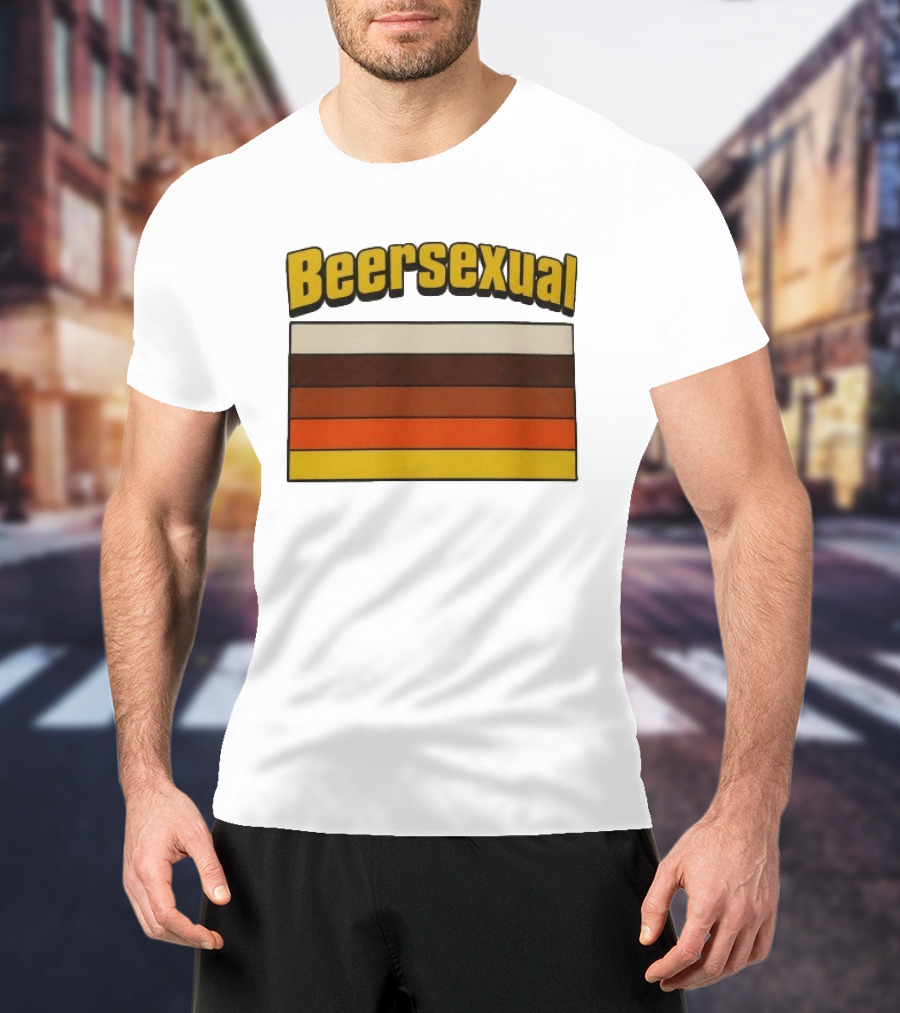 Beersexual Striped Flag With Bold Earth Tones T-Shirt
