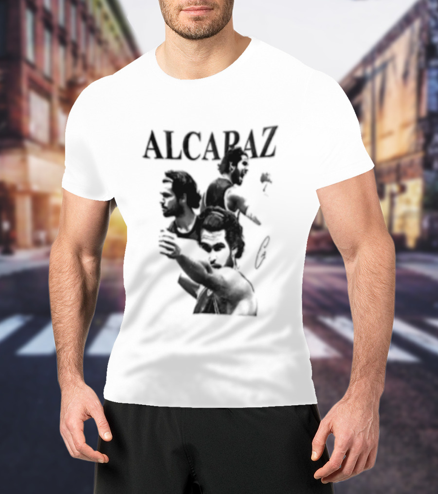 Alcaraz Tennis Player Silhouette US Open Champion T-Shirt