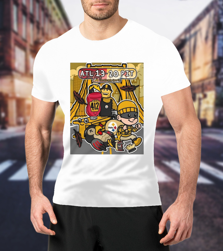 ATL 13 20 PIT CornDoggy Sports With Heinz 412 And Steelers Fan T-Shirt