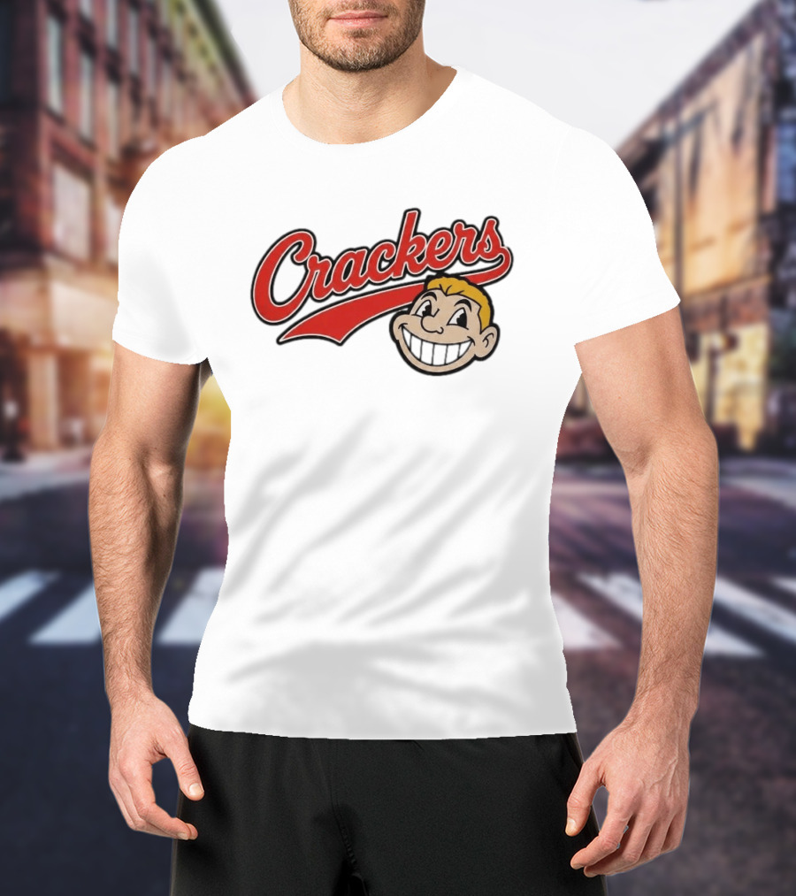Crackers Logo Vintage Style Cartoon Face T-Shirt