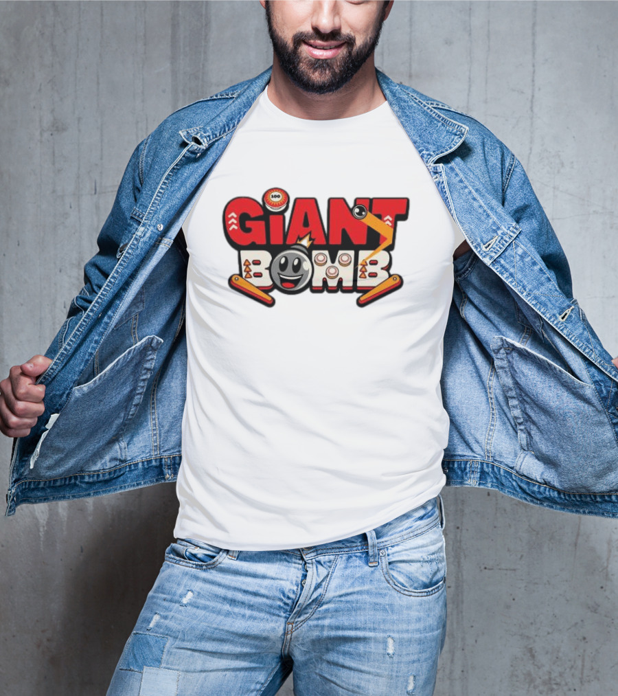 Giant Bomb Pinball Arcade Game Logo Retro Style Hat T-Shirt
