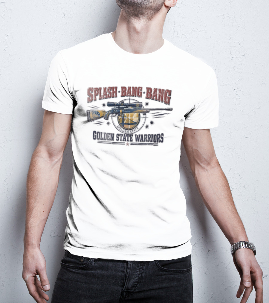 Splash Bang Bang Golden State Warriors Sniper Scope Bullet Holes T-Shirt