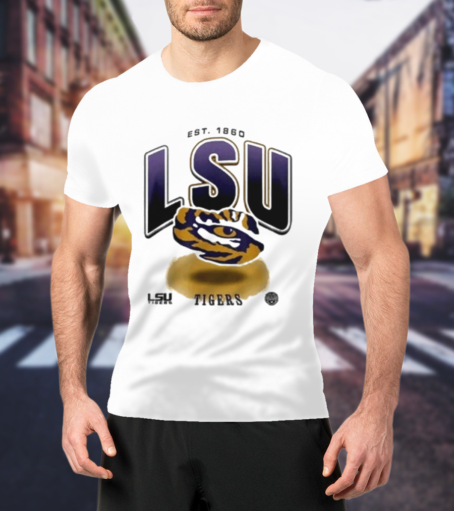 LSU Tigers Est. 1860 Bold Letter Tiger T-Shirt