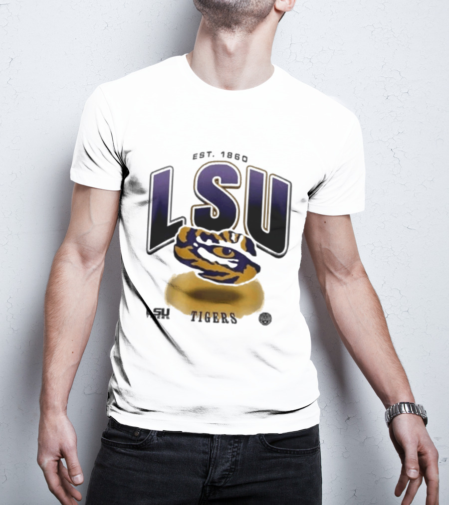 LSU Tigers Est. 1860 Bold Letter Tiger T-Shirt
