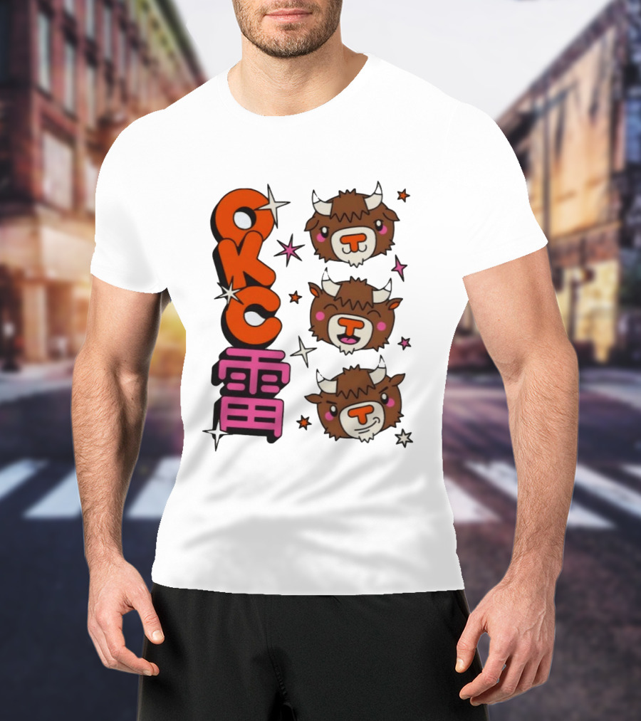 OKC Thunder Kawaii Bison Buffalo NBA Japan T-Shirt