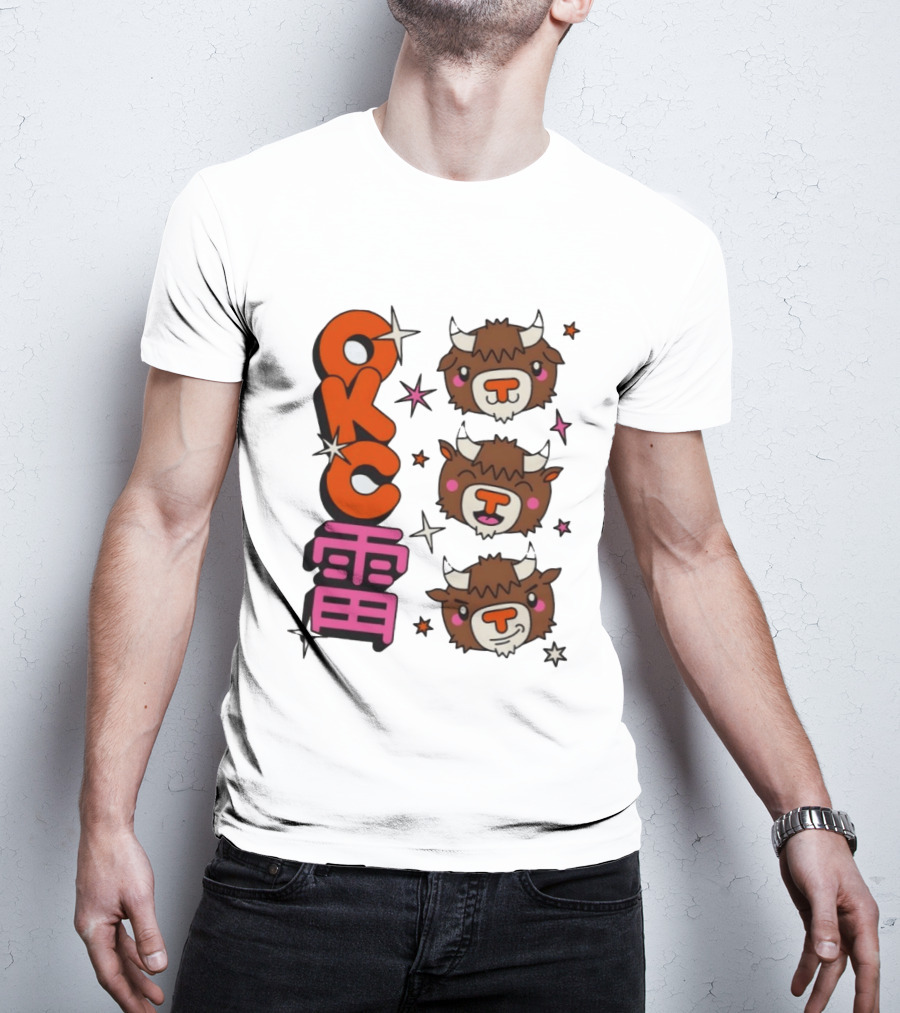 OKC Thunder Kawaii Bison Buffalo NBA Japan T-Shirt