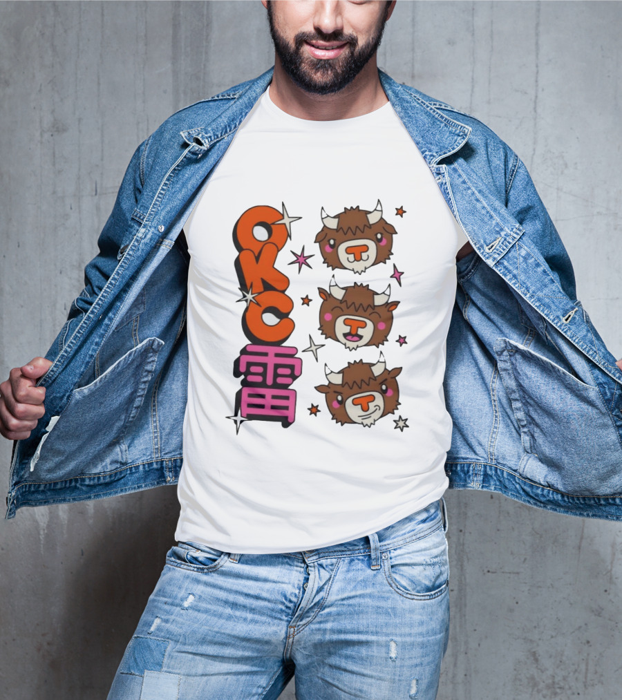 OKC Thunder Kawaii Bison Buffalo NBA Japan T-Shirt