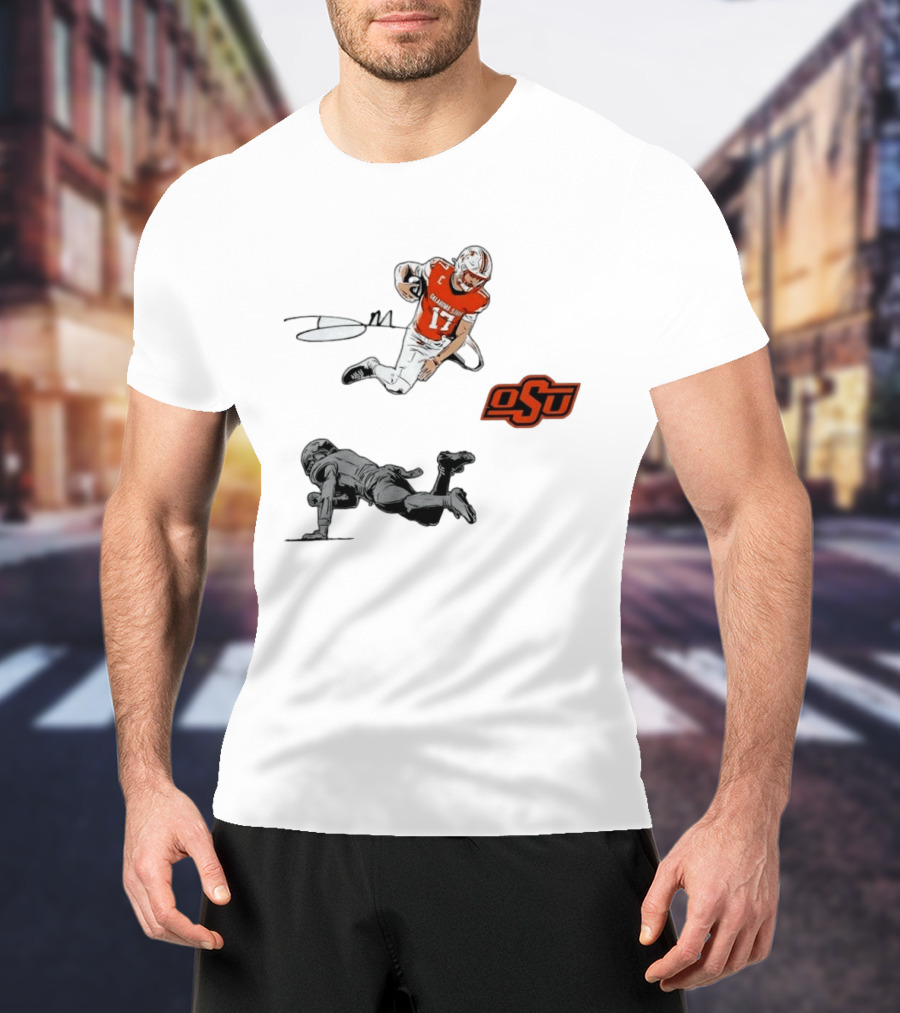 Oklahoma State Cowboys Football Drew Mestemaker Air Mesty OSU Quarterback 17 T-Shirt