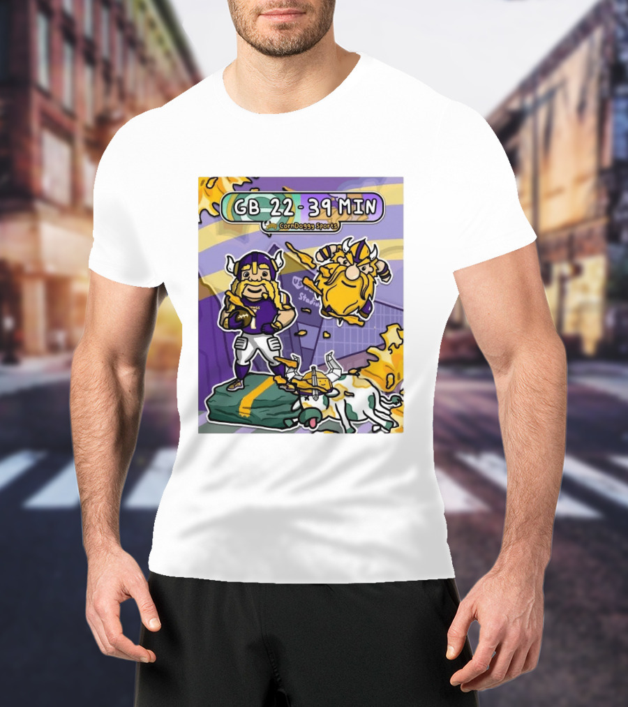 GB 22 39 MIN CornDoggy Sports Green Bay Packers Vs Minnesota Vikings T-Shirt