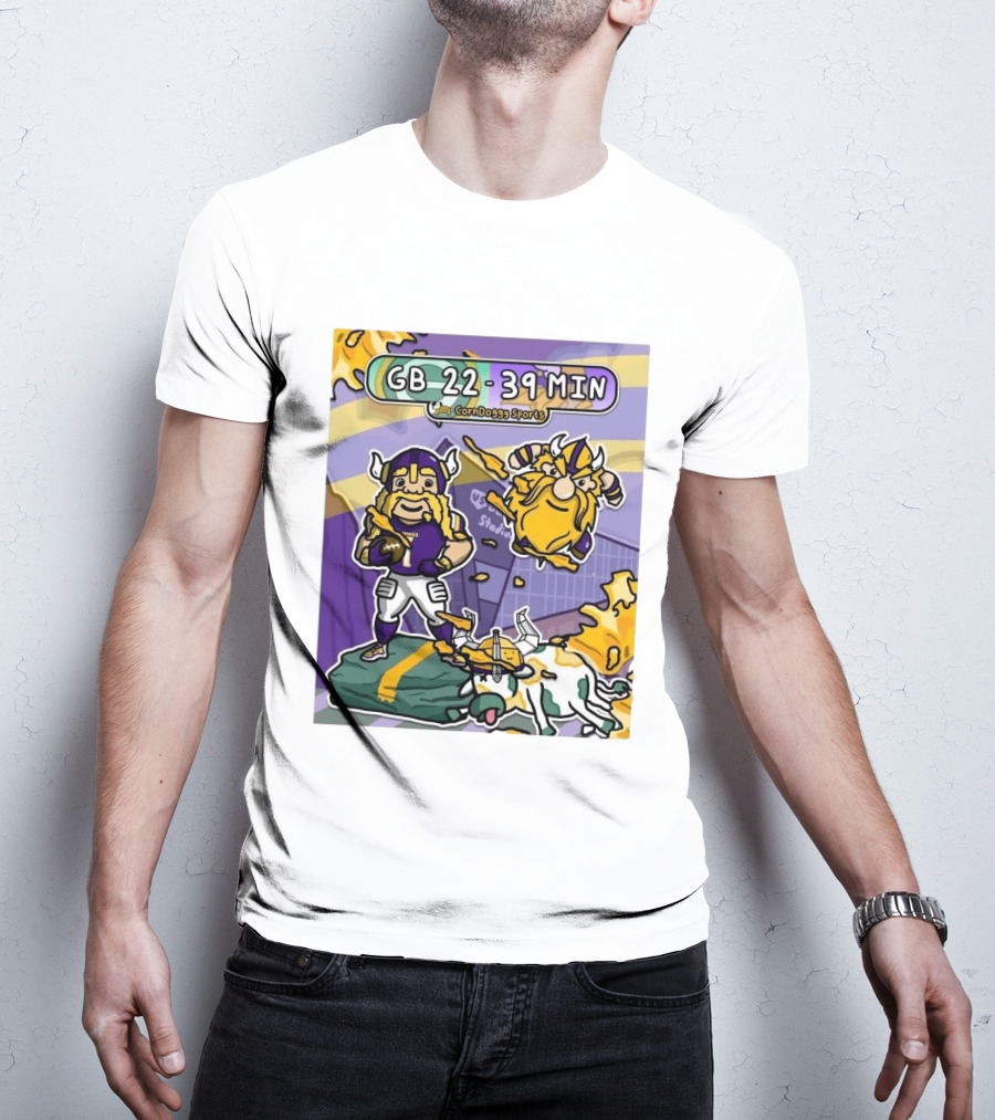 GB 22 39 MIN CornDoggy Sports Green Bay Packers Vs Minnesota Vikings T-Shirt
