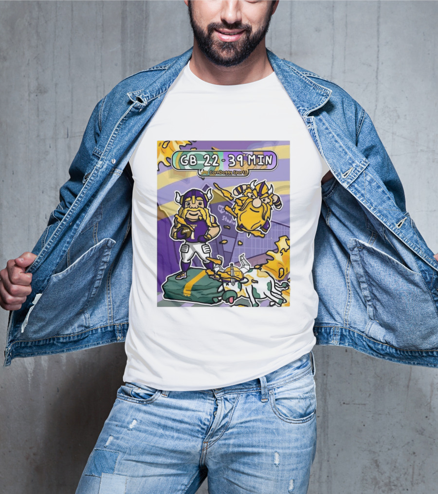 GB 22 39 MIN CornDoggy Sports Green Bay Packers Vs Minnesota Vikings T-Shirt