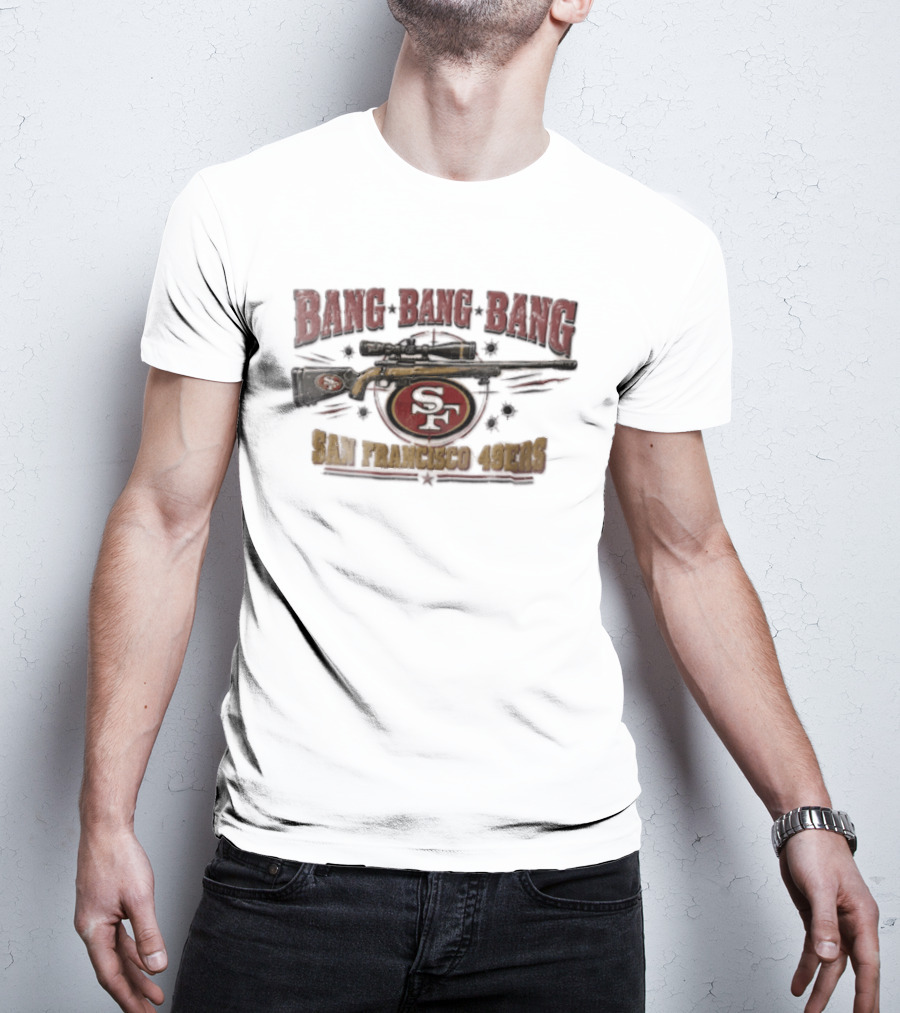 San Francisco 49ers Sniper Rifle Bang Bullet Holes SF T-Shirt