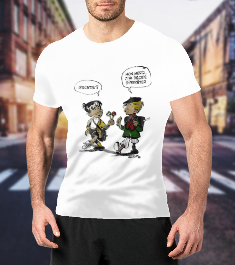 Sucette Non Merci Jai Decide Darreter Gotlib Cartoon French Schoolboys T-Shirt